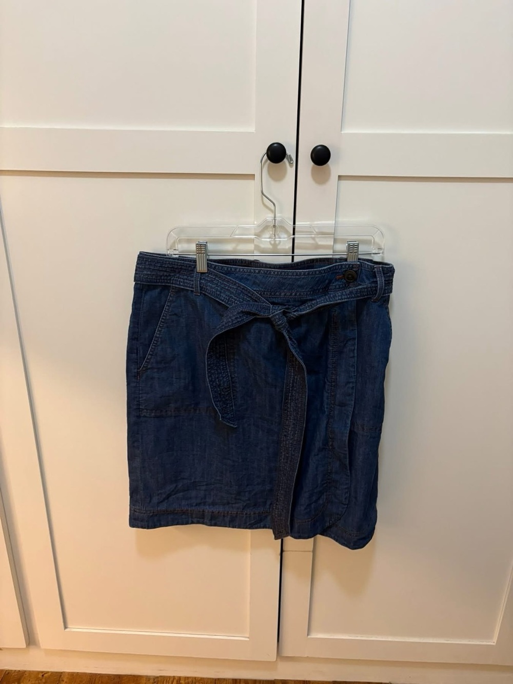 Denim Tie-Waist Skirt